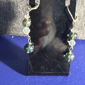 Elegant Green Beaded Earrings